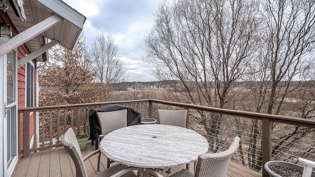 wooden balcony with a wooden deck