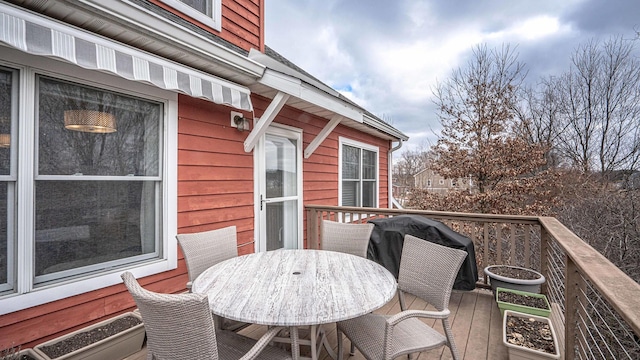 wooden balcony featuring a wooden deck