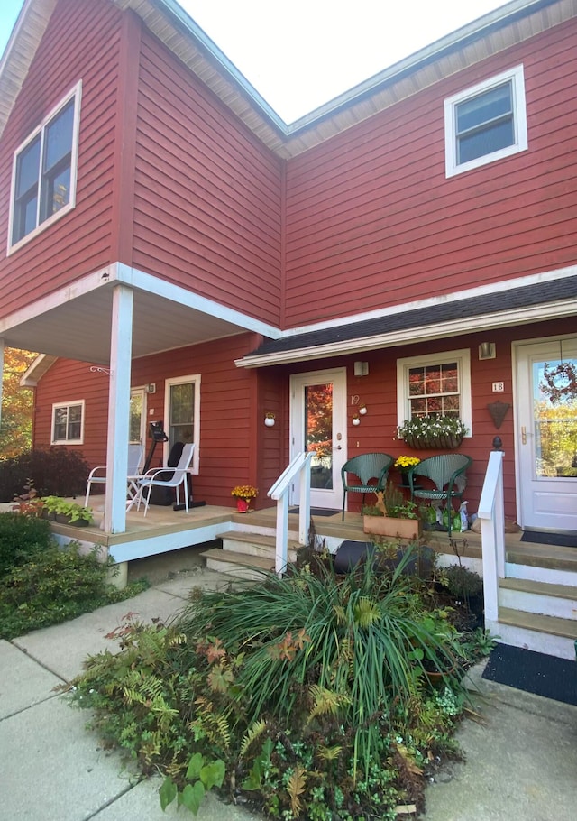 exterior space with covered porch