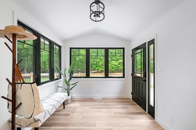 interior space with lofted ceiling