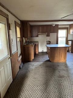 kitchen with a kitchen island