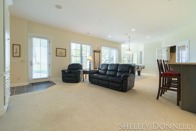 view of carpeted living room