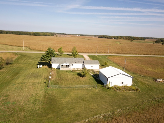 drone / aerial view with a rural view