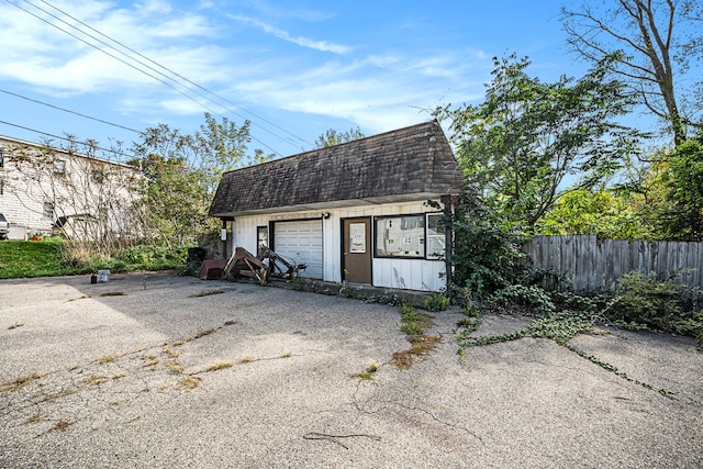 view of garage