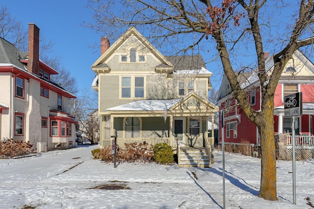 view of front of home featuring covered porch