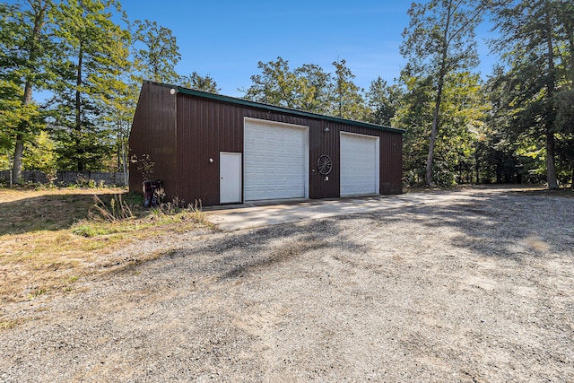 view of garage