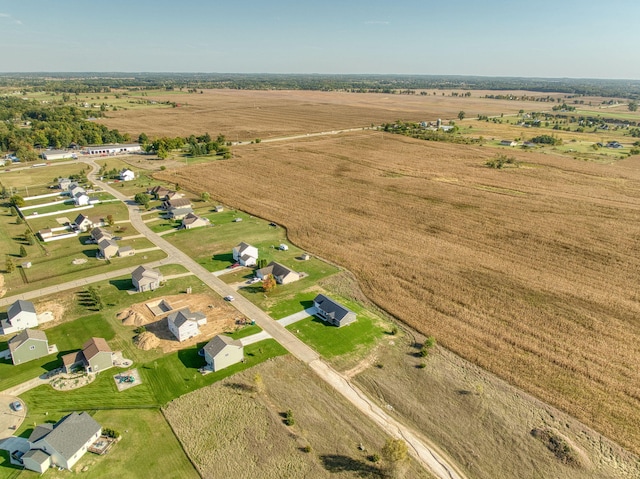 aerial view with a rural view