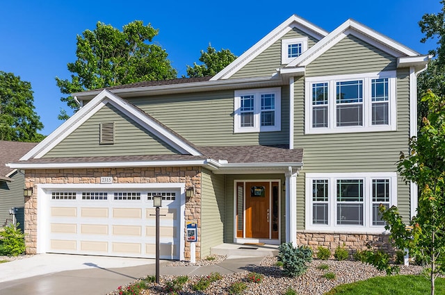 craftsman-style house featuring a garage