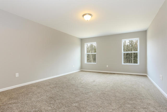 unfurnished room featuring a healthy amount of sunlight and carpet flooring