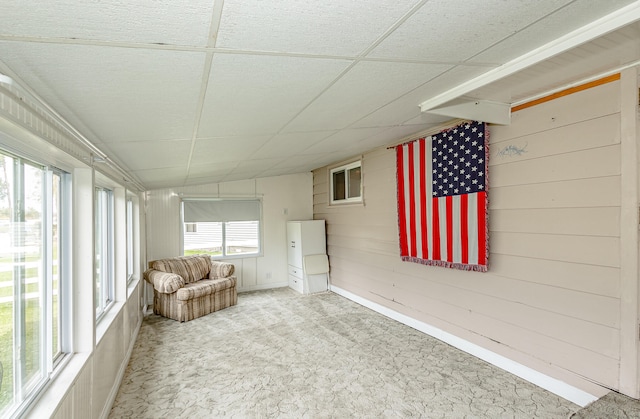 interior space featuring a paneled ceiling