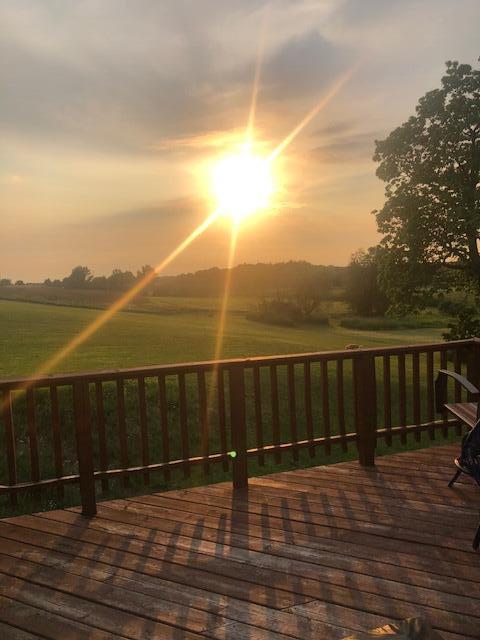 view of deck at dusk