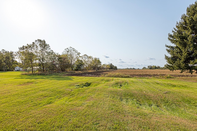 view of yard with a rural view