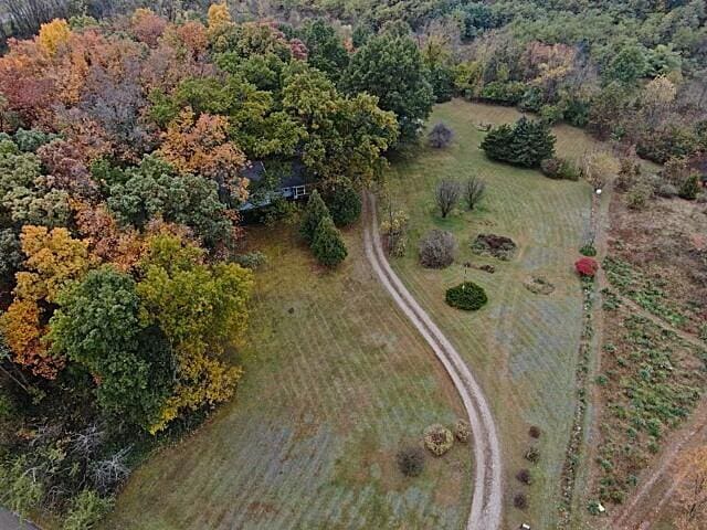 bird's eye view with a rural view