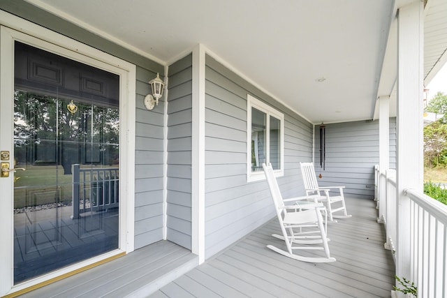 wooden deck with a porch