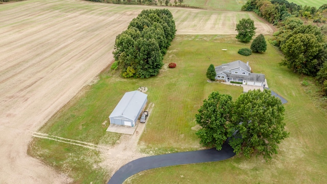 aerial view featuring a rural view