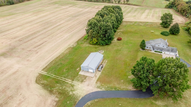 drone / aerial view with a rural view