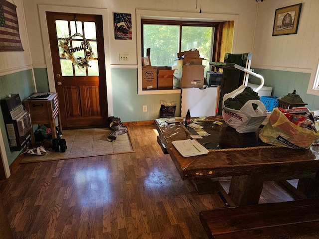 interior space featuring dark hardwood / wood-style floors