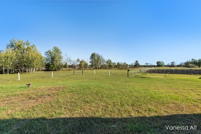 view of yard featuring a rural view