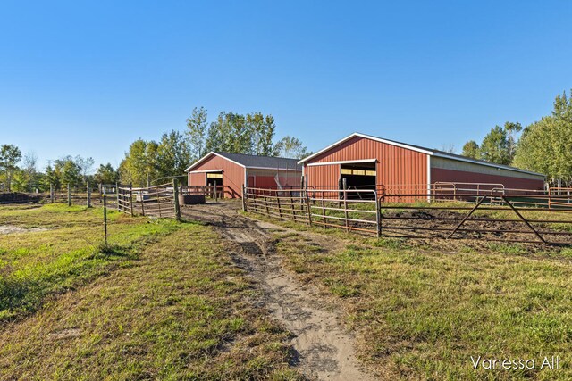 exterior space featuring a rural view