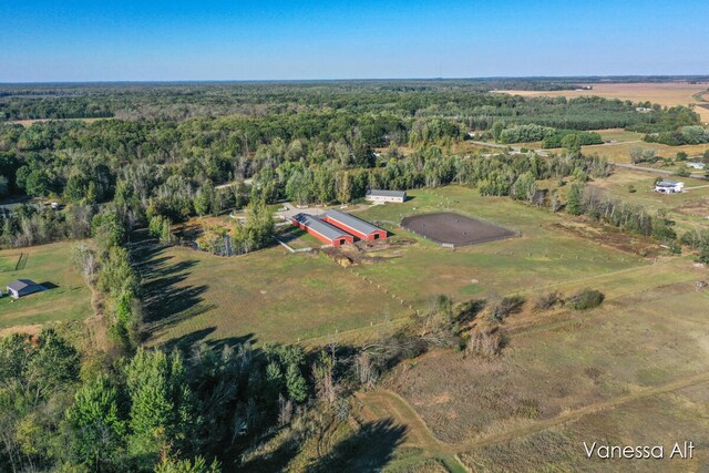 bird's eye view featuring a rural view