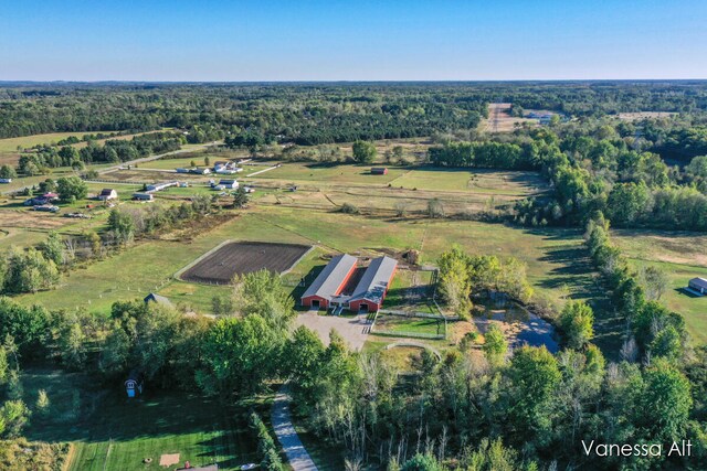 drone / aerial view featuring a rural view