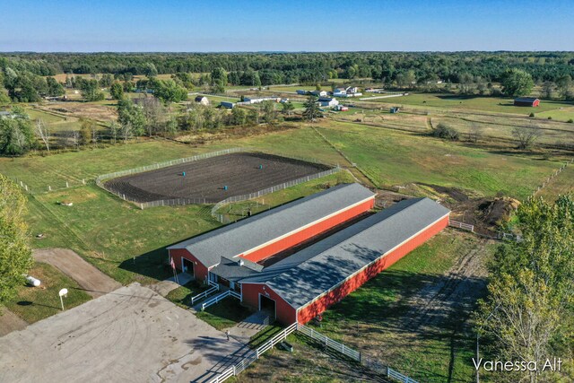 bird's eye view with a rural view