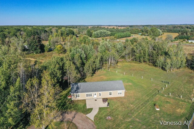 drone / aerial view featuring a rural view