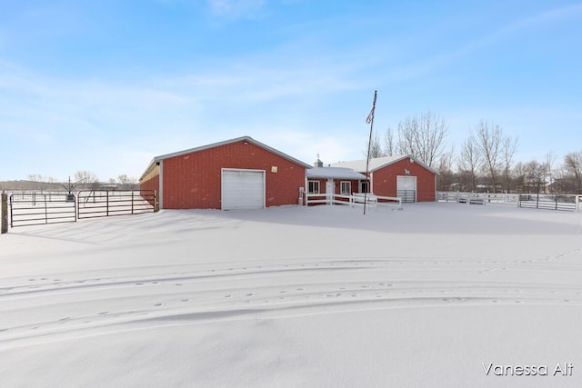 view of snow covered structure