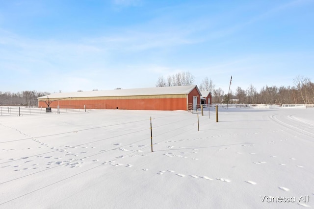 exterior space with an outbuilding