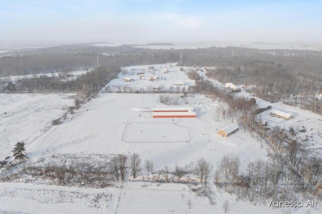 view of snowy aerial view