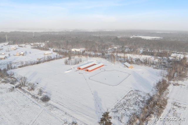 view of snowy aerial view