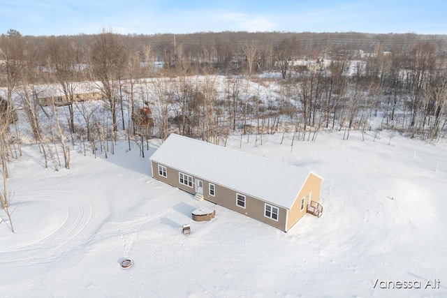 view of snowy aerial view