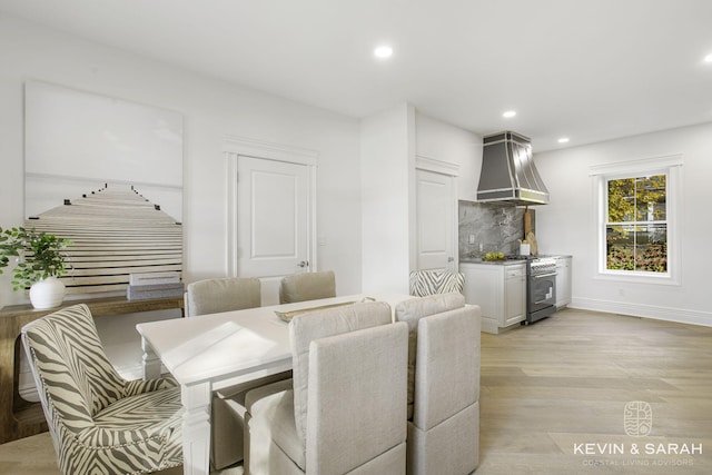 dining area featuring light hardwood / wood-style floors