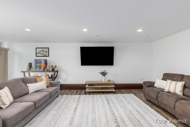 living room featuring hardwood / wood-style flooring