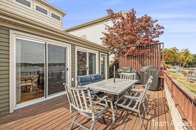 deck featuring area for grilling