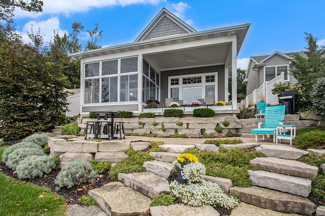 back of house with a patio area