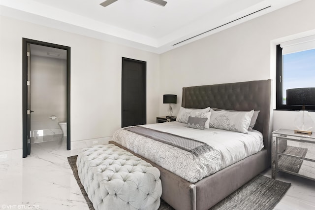 bedroom featuring ceiling fan