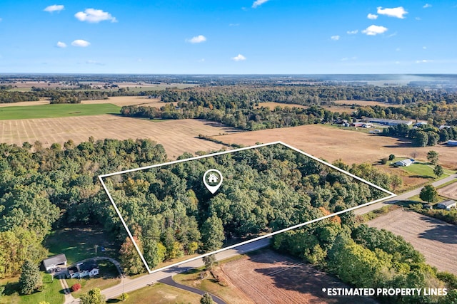 aerial view with a rural view