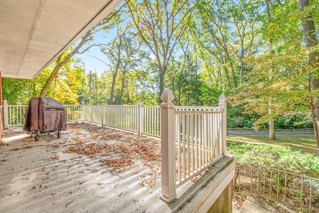 deck with area for grilling