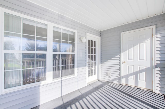 view of unfurnished sunroom