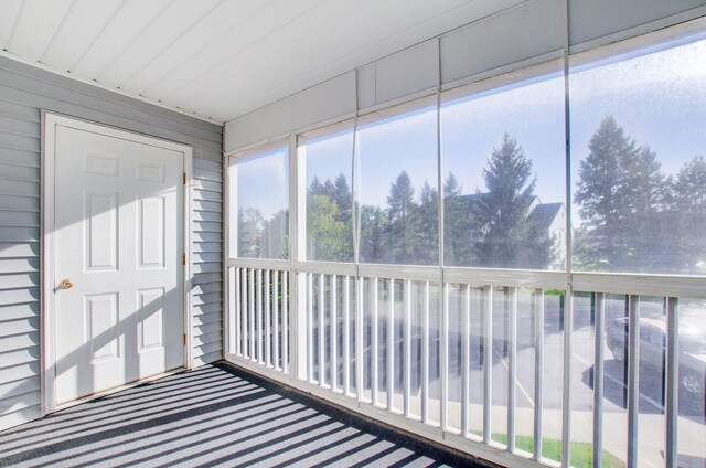 view of unfurnished sunroom