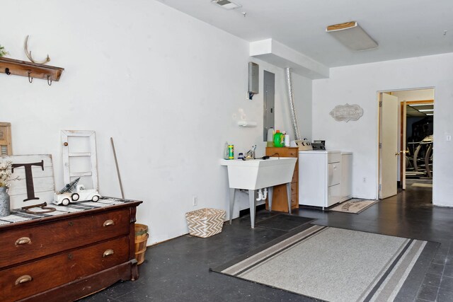 interior space featuring washer and dryer