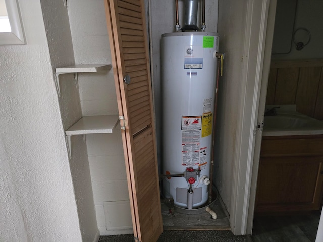 utilities featuring gas water heater