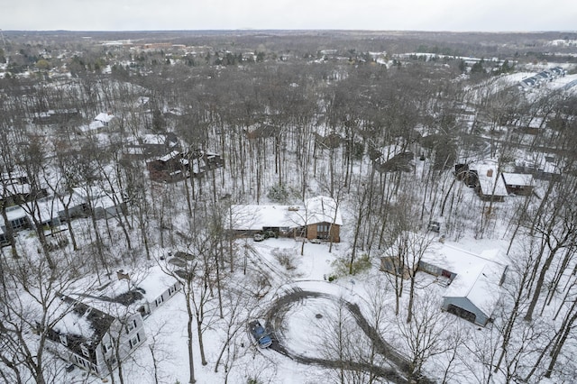 view of snowy aerial view