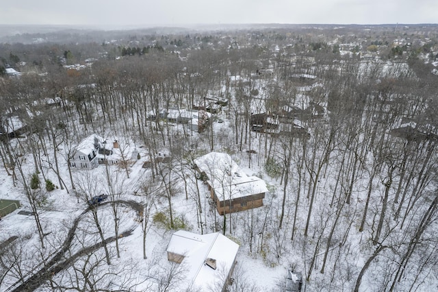 view of snowy aerial view