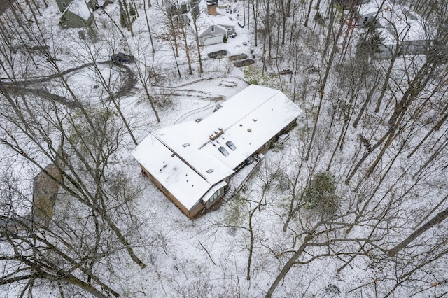 view of snowy aerial view