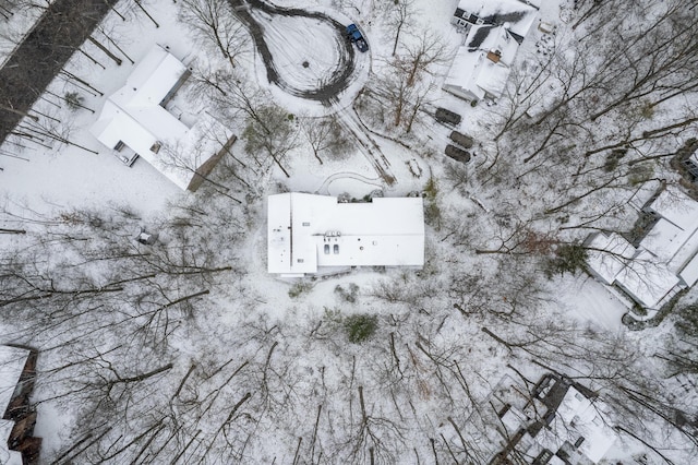 view of snowy aerial view