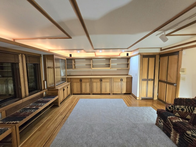 living room with light wood-type flooring