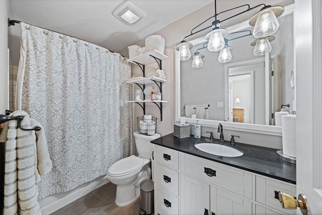 bathroom with toilet and vanity