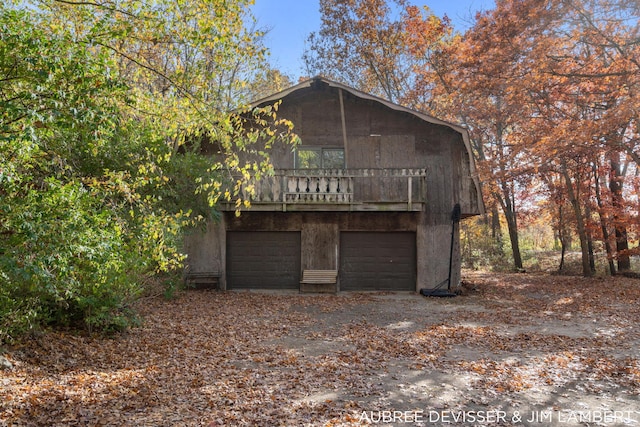 exterior space featuring a garage